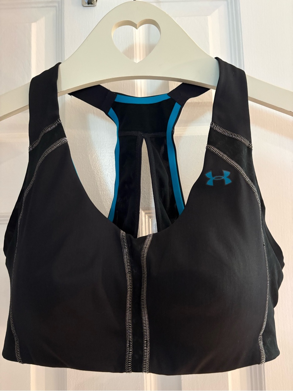 Under Armour Black Sports Bra with Teal Trim